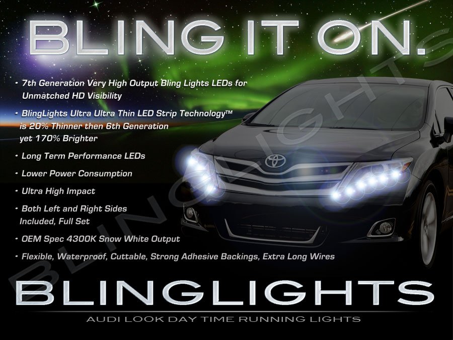 LED DRL Head Light Strips for 2013 2014 2015 2016 2017 Toyota Venza
