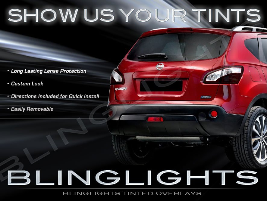 Nissan Qashqai Tinted Smoked Taillamps Taillights Tail Lamps Lights Protection Overlays Film