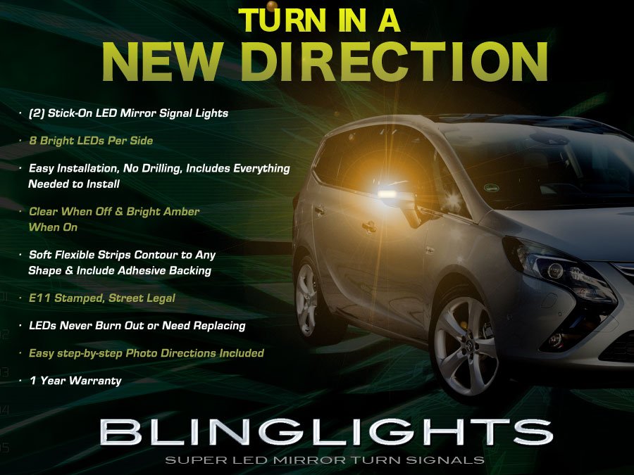 Holden Zafira LED Side Mirrors Turnsignals Lights Accent Turn Signals Lamps Signalers