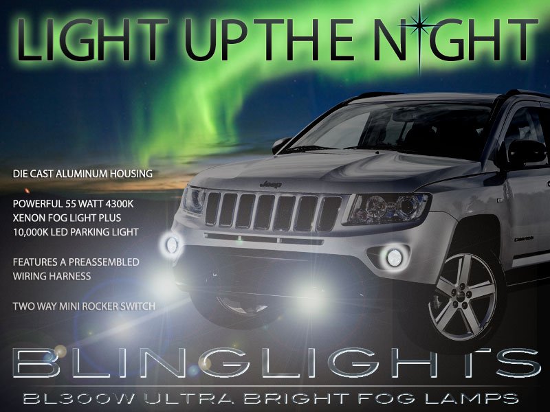 2011 2012 2013 Jeep Compass Xenon Fog Lamps Driving Lights Foglamps Foglights Kit