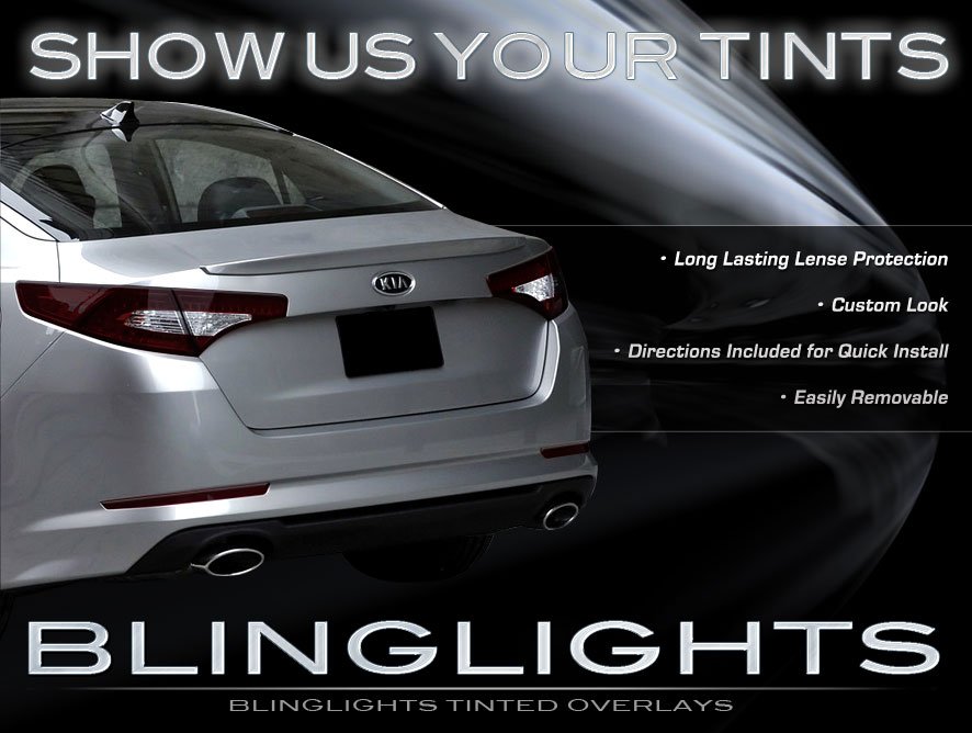 Kia Optima Murdered Out Taillight Covers Tinted Taillamp Overlays