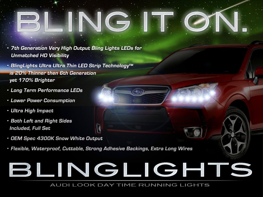 2014-2019 Subaru Forester LED DRL Head Lamp Strips Daytime Running Lights