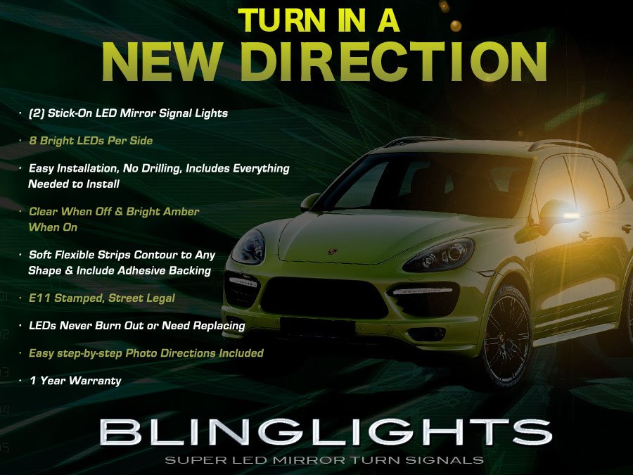 Porsche Cayenne LED Side Mirrors Turnsignals Light Lamp Kit Turn Signalers