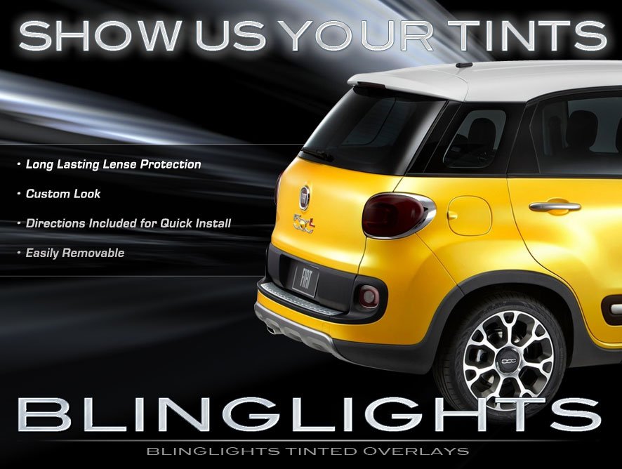 Fiat 500L Tinted Tail Lamps Lights Smoked Overlays Film Kit Taillamp Protection