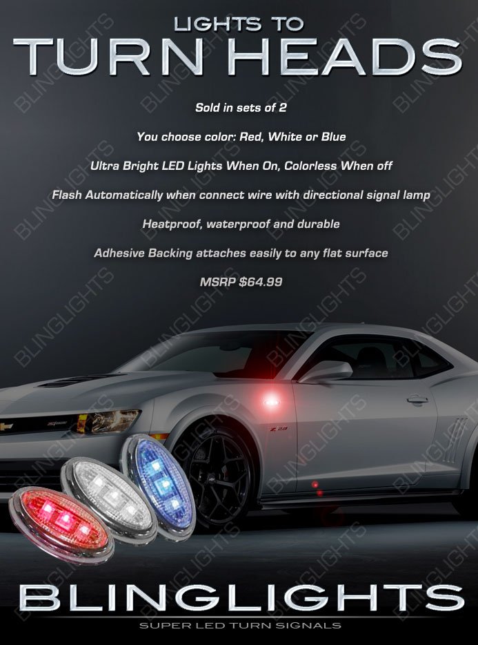 Chevy Camaro LED Flushmount Side Marker Light Lamp Turn Signal Accent Kit