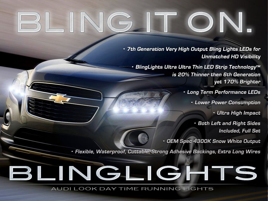 Chevy Trax LED DRL Head Light Strips Day Time Running Lamps Kit Chevrolet