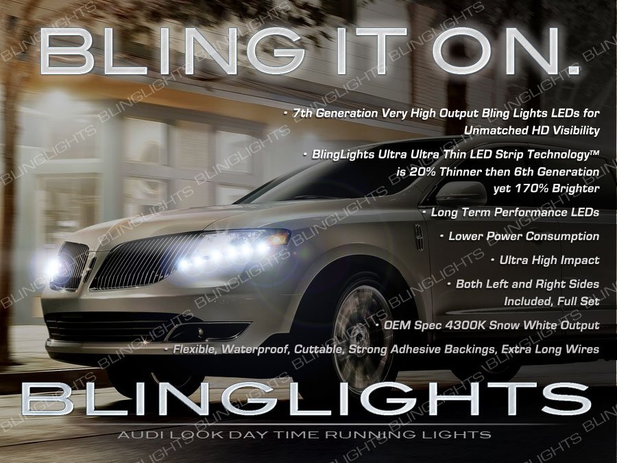 Lincoln MKT LED DRL Head Lamp Light Strips Day Time Running Kit