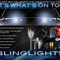 White LED Hood Washers Strobes Bonnet Nozzle Lights Chrome Windshield Sprayers Lamps Kit