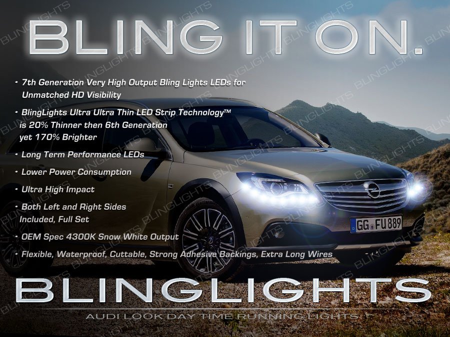 Opel Vauxhall Insignia LED DRL Head Light Strips Day Time Running Lamps Kit