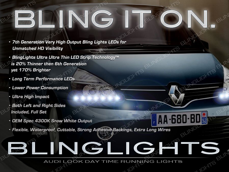 Renault Espace LED DRL Head Light Strips Day Time Running Lamp Kit