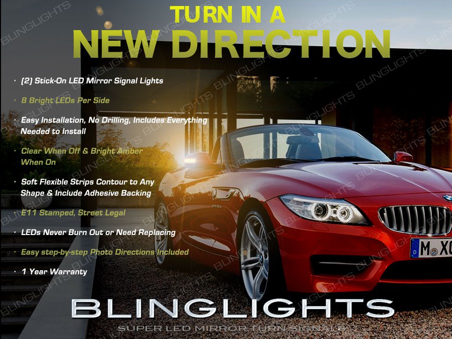 BMW Z8 e52 LED Side View Mirrors Turnsignal Lights Pair Blinker Lamps Set Kit