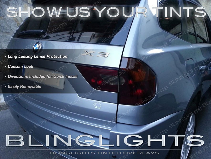 BMW X3 e83 f25 Tinted Tail Light Smoked Lamp Overlays Kit Protection Film