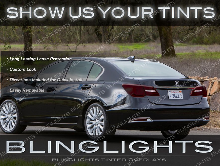 Acura RLX Tinted Tail Lamps Lights Overlay Kit Smoked Protection Film