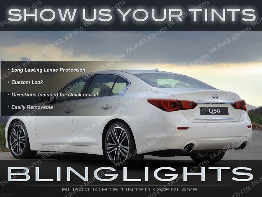BlingLights Brand Tinted Taillight Protective Film Covers for Infiniti Q50