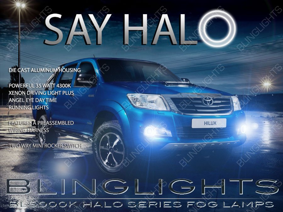 2014 2015 2016 Toyota Hilux Invincible Halo Fog Lamp Driving Light Kit Angel Eye