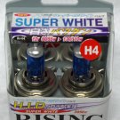 H4 Rising Super White 3950K 60/55W Halogen Replacement Light Bulb Set of 2 from Japan