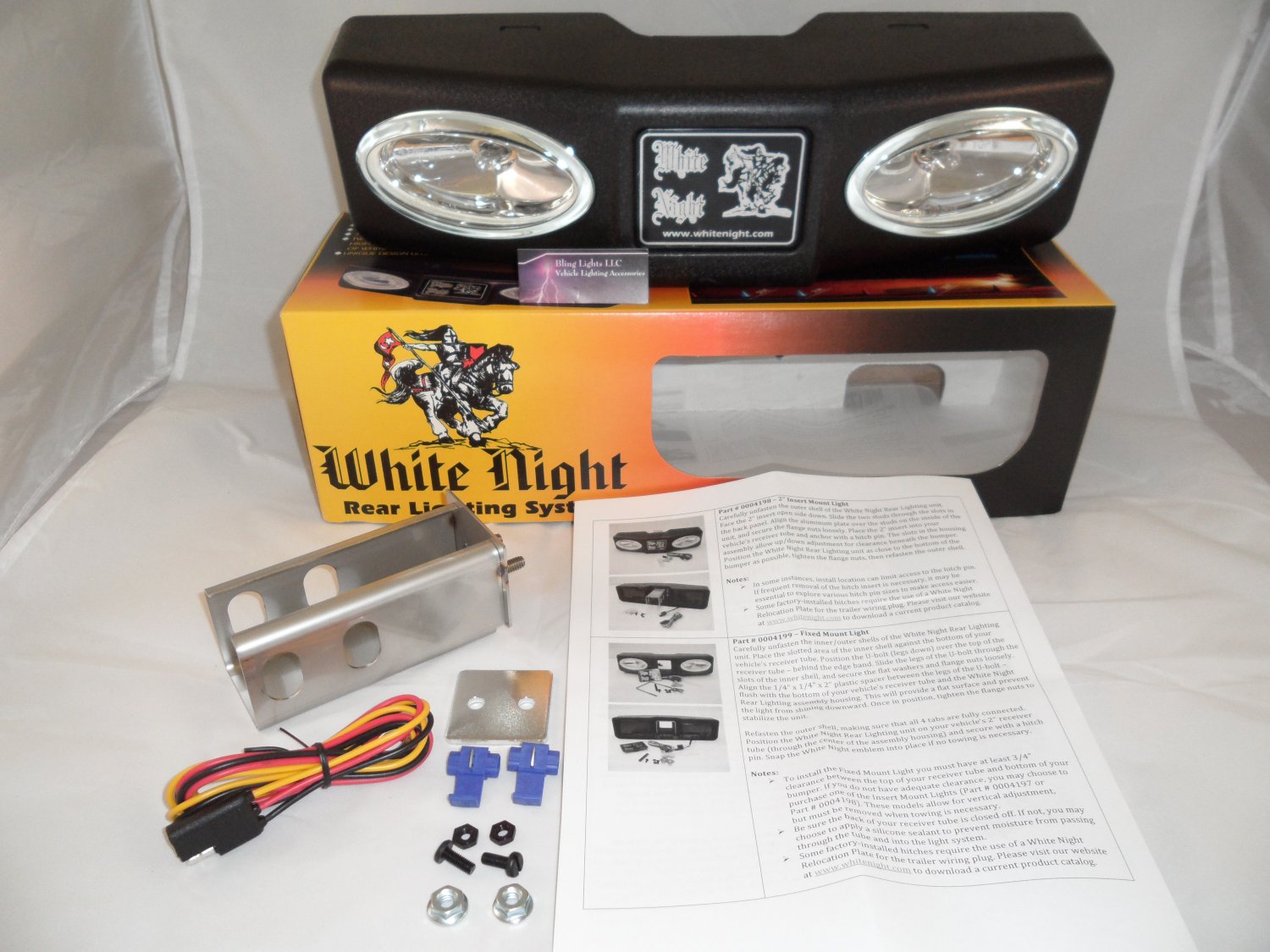 White Night 0004198 2" Insert Mount Tow Hitch Rear Lighting