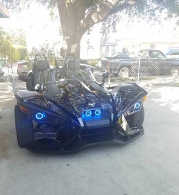 4x Blue LED Polaris Slingshot Addon Angel Eye Headlamp Headlight Halo Rings