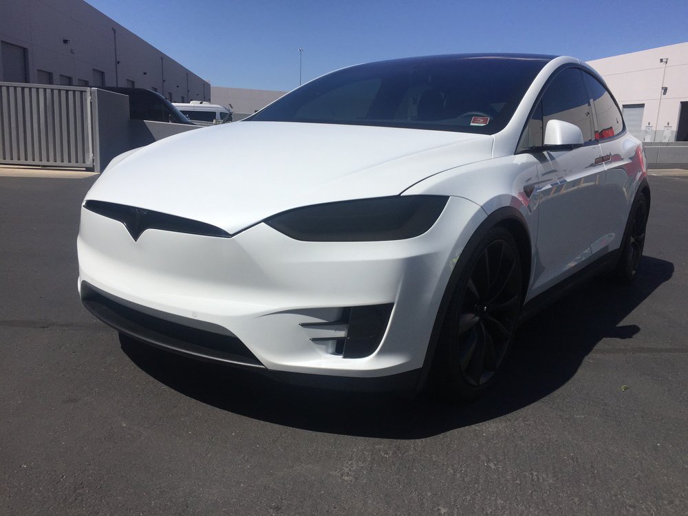 Tesla Model X Head And Fog Lamp Tint Film Headlight Murdered Out Vinyl Overlays
