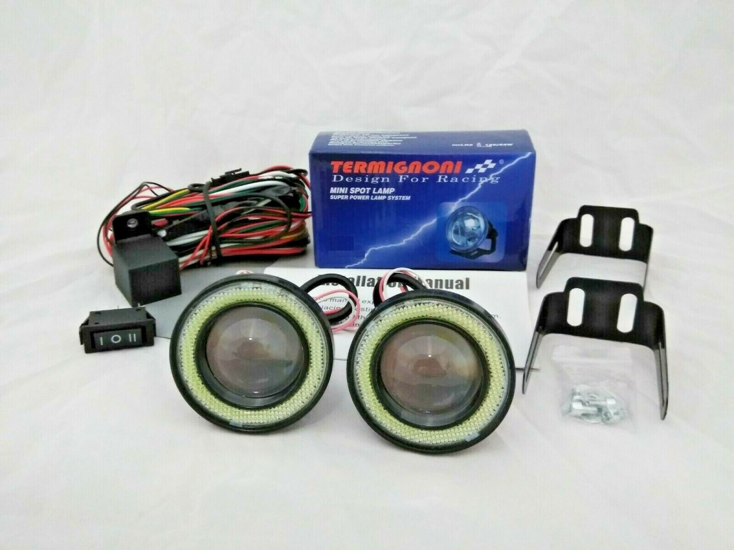 2.5" Blue or White Halo Angel Eye LED Fog Lights Kit