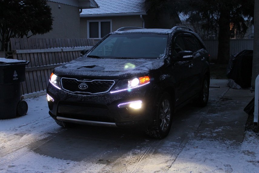 LED DRL Head Light Strips Daytime Running Lamps for Kia Sorento - all years