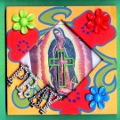 #WALLPLAQUE-12: Hand decorated Virgin of Guadalupe PRAY Wall Plaque or Stand