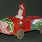 Vintage German Christmas Santa Driving Wood Truck Candy Container Erich Hohn Late 1930s-40