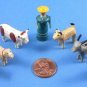 Antique German Erzgebirge Putz Miniature Carved Wood Farm Animal Scene Woman Dog Christmas