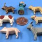 Antique German Erzgebirge Putz Miniature Carved Wood Farm Animal Scene Woman Dog Christmas