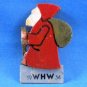 Vintage 1934 German Christmas Erzgebirge WHW Santa Wood Badge Pin Back Weihnachtsmann