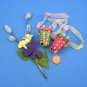Vintage German Easter Rabbit Candy Container Parts Sebnitz Flower Bouquet Small Wood Baskets