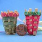 Vintage German Easter Rabbit Candy Container Parts Sebnitz Flower Bouquet Small Wood Baskets