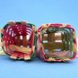 Vintage German Easter Rabbit Candy Container Parts Sebnitz Flower Bouquet Small Wood Baskets