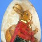 Antique German Easter Rare Large Turned Carved Wood Rabbit Egg Candy Container 1900-20 Folk Art