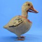 Antique Easter Duck Nodder Wool Flocked Mache Wood Glass Eyes Metal Feet Functioning