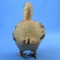 Antique Easter Duck Nodder Wool Flocked Mache Wood Glass Eyes Metal Feet Functioning