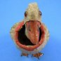 Antique Easter Duck Nodder Wool Flocked Mache Wood Glass Eyes Metal Feet Functioning