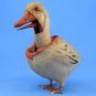 Antique Easter Duck Nodder Wool Flocked Mache Wood Glass Eyes Metal Feet Functioning