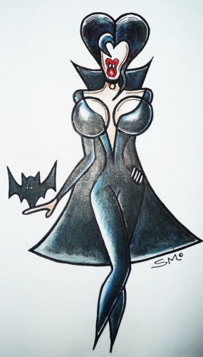 Tittle ~ Sucking Sookie ~ Original art drawing sketch by Sylvia Lizaraga