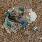 Aqua and Crystal Bracelet & Earrings