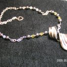 Necklace- Black/gold Swirl Glass Pendant