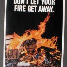 Vintage 1972 Fire Prevention Poster Smokey Logo USDA Cardboard Forest Service Cardboard