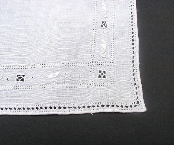 Vintage Hardanger Hand Drawn Thread Work Linen Doily Tea Cloth