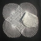 2 Different Stunning Geometric Crocheted Doilies White 15" & 12"