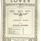 Lover Lorenz Hart Richard Rogers Vintage Sheet Music 1933