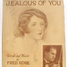 That's Why I'm Jealous of You Vintage Sheet Music 1929 Brosnatch Cover