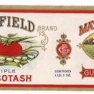 Mayfield Triple Succotash Vintage Vegetable Can Label