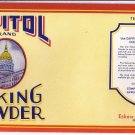 Capitol Baking Powder Can Label Charleston WV
