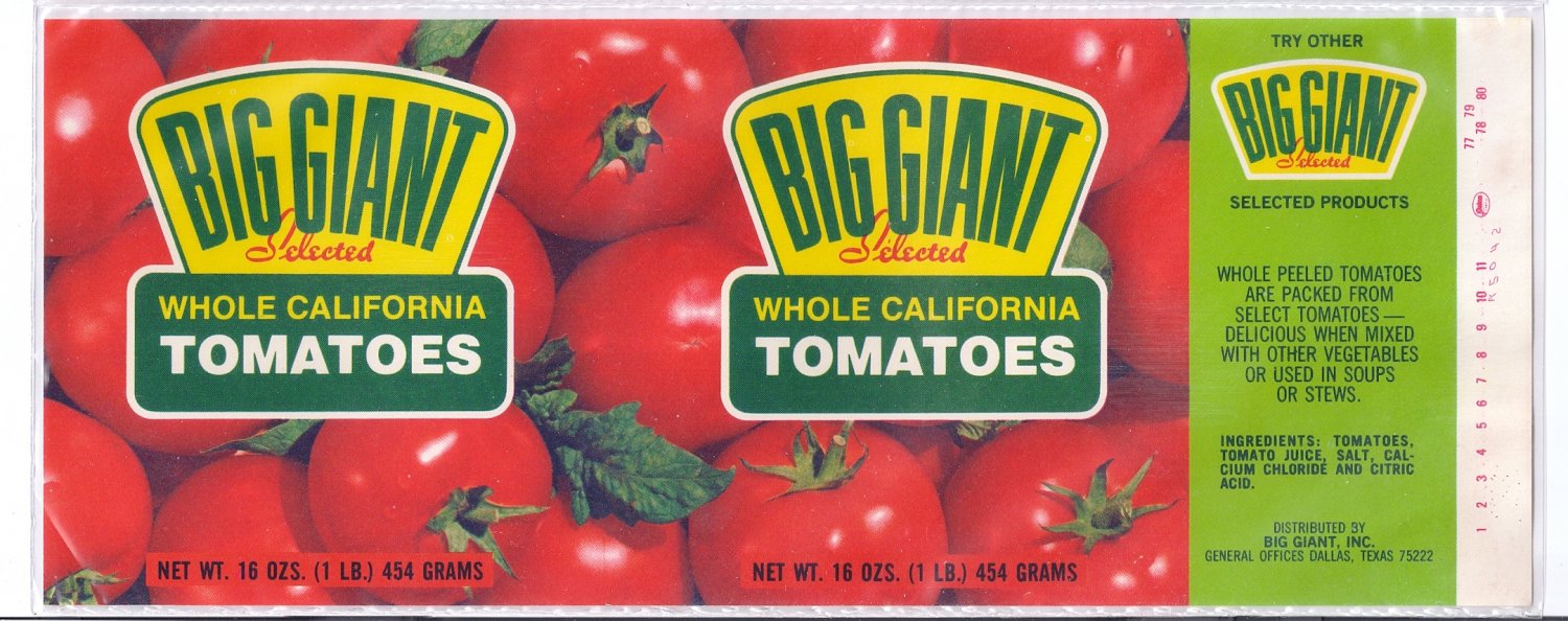 Big Giant Tomatoes Vintage Vegetable Can Label Dallas TX big-giant-tomatoes-vintage-vegetable-can-label-dallas-tx