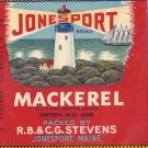 Jonesport Mackerel Lighthouse ME Vintage Can Label